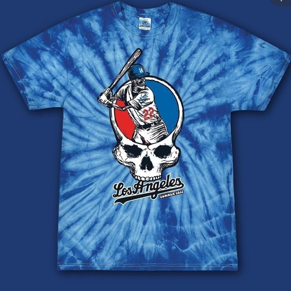 Rare limited NWT Noladead Los Angeles LA Dodgers blue tie dye shirt - Large